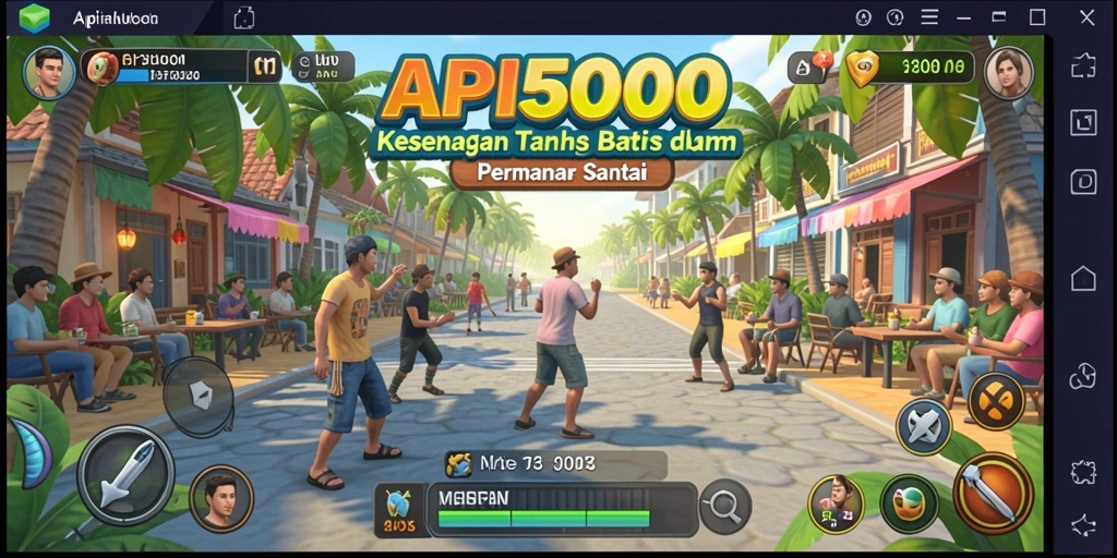 Tangkapan layar API5000 menampilkan gameplay yang seru dan penuh warna.
