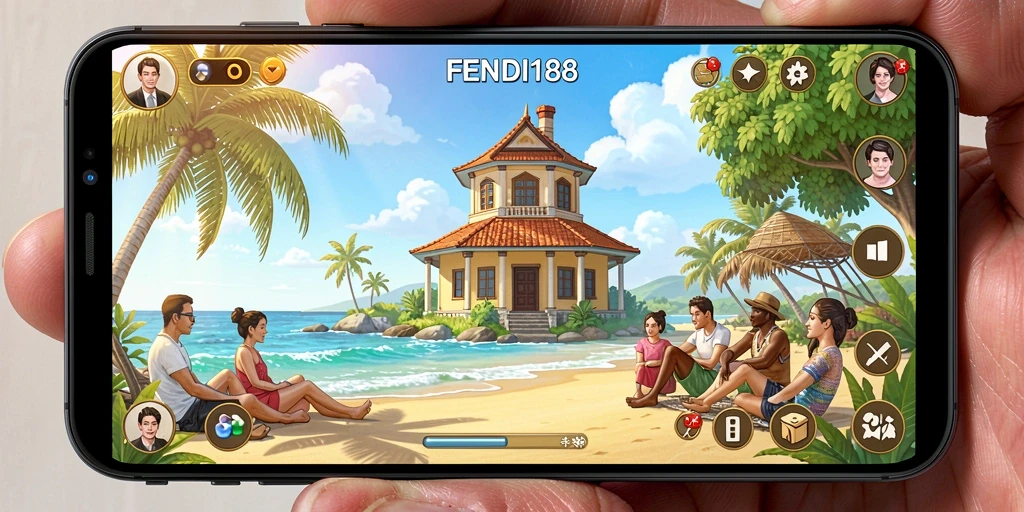 Tampilan gameplay yang menarik dan ceria dari FENDI188.