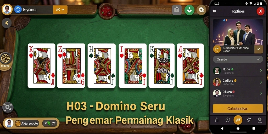 Screenshot gameplay H03 menampilkan suasana seru permainan Domino.