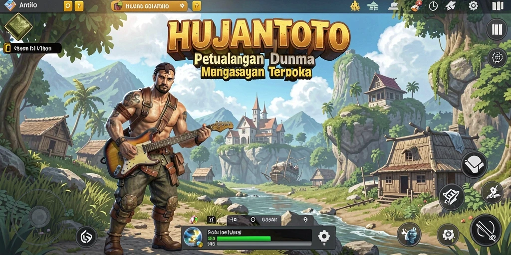 Tampilan gameplay HUJANTOTO yang penuh petualangan di dunia terbuka.