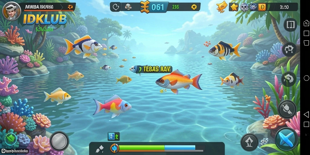 Tampilan gameplay menarik dari IDKLUB dalam aksi Tembak Ikan.