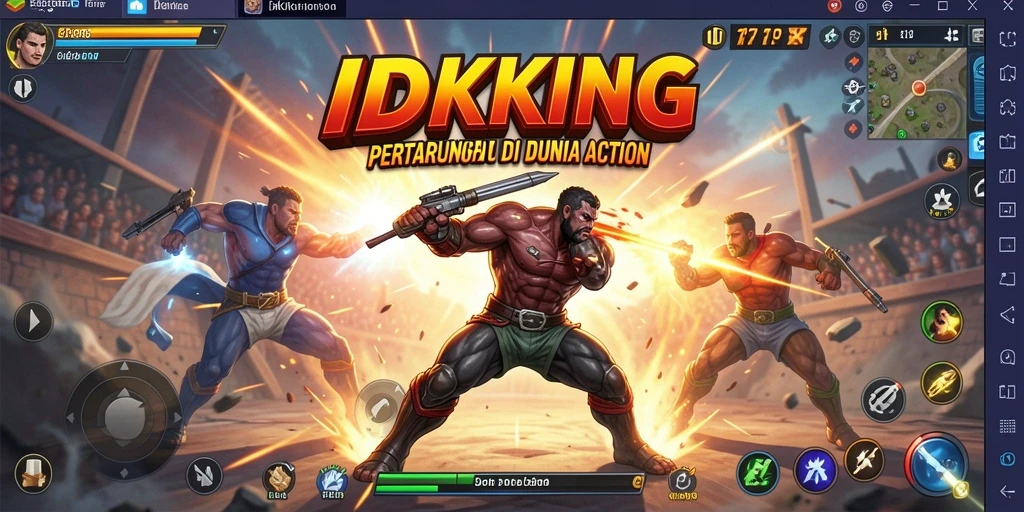 Screenshot gameplay IDRKING menampilkan pertempuran mendebarkan dan aksi yang intens.