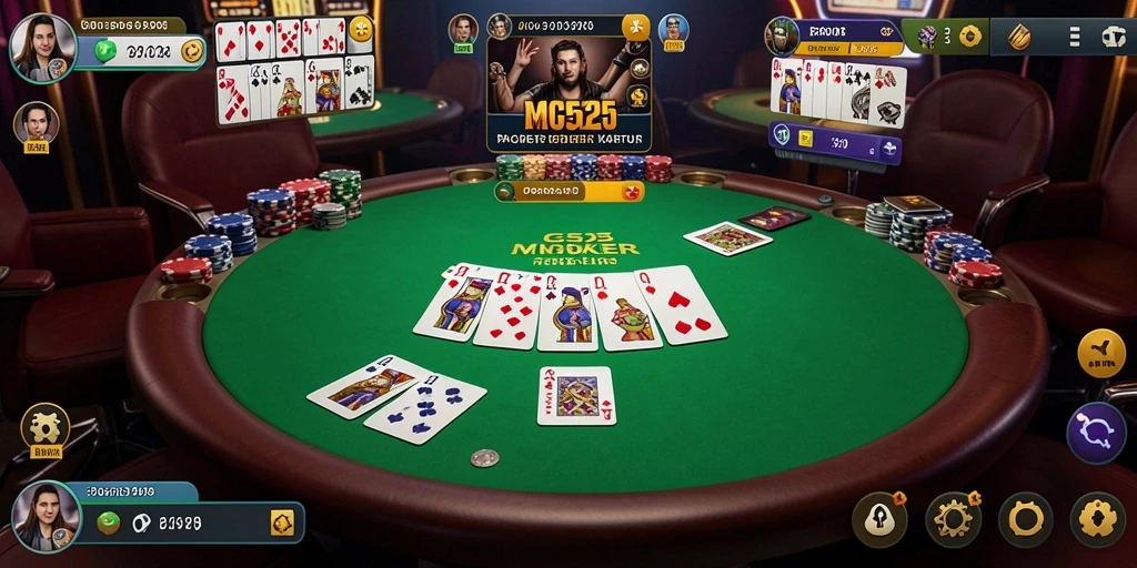 Tampilan permainan poker yang seru dan menegangkan.