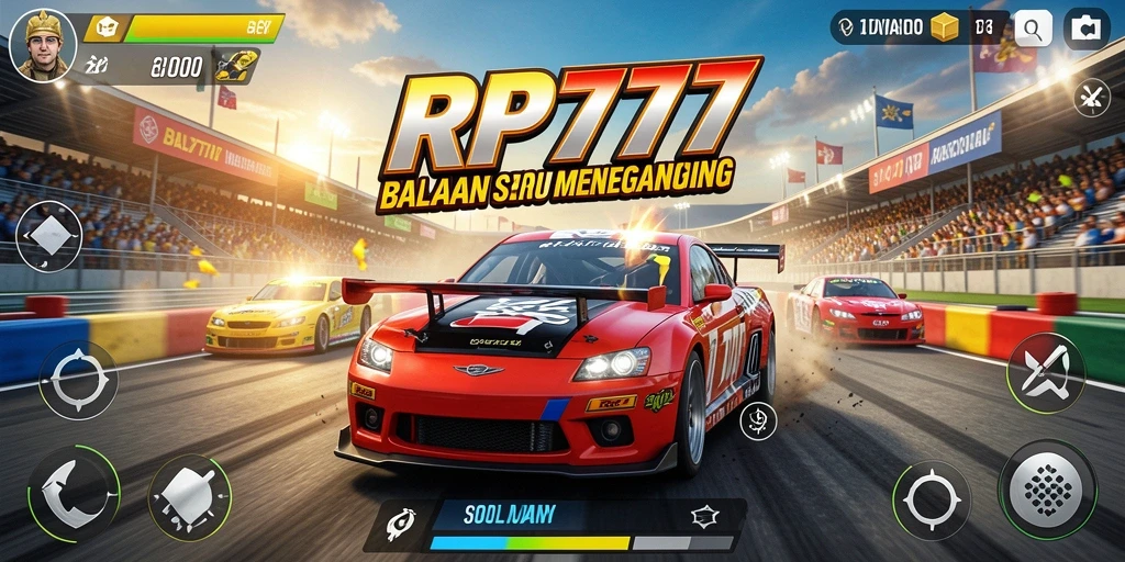 Tampilan grafis RP777 menampilkan aksi balapan yang mendebarkan.