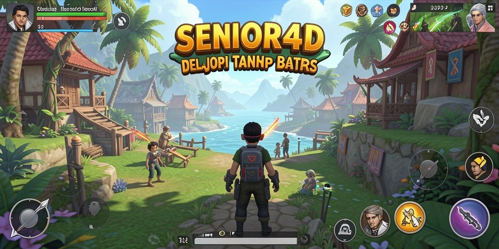 Screenshot gameplay SENIOR4D menampilkan eksplorasi dunia yang kaya.