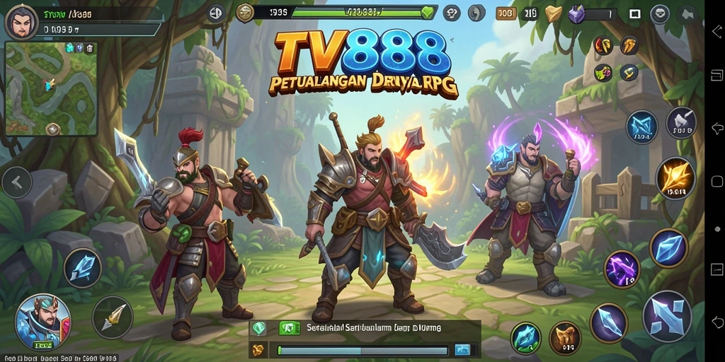 Screenshot TV888 menampilkan aksi seru dalam pertempuran RPG.